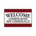 thumbnail image 1 of WELCOME LUMBERJACK/JILL Aluminum Sign trees woods cabin lumberjack | Indoor/Outdoor | 24" Tall, 1 of 4