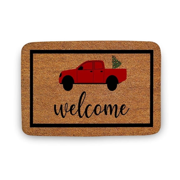 WELCOME MERRY CHRISTMAS Welcome Merry Christmas Doormat Christmas Gift Mat Printed in U.S.A ,Indoor Doormat,Front Back Door Mat 16x24