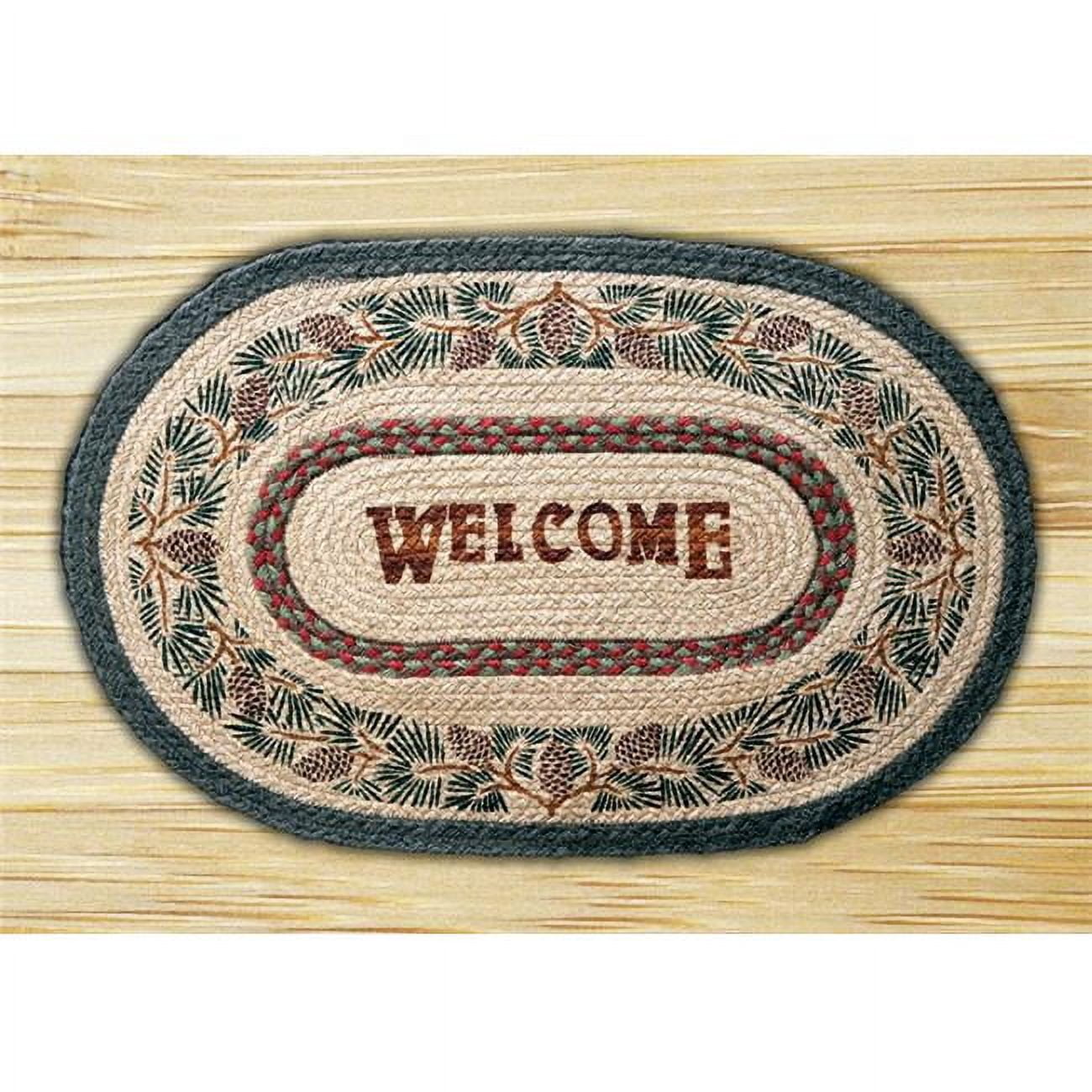 Welcome Rug Patterns Earth Rugs 65-081PW Pinecone Welcome Oval Patch - Walmart.com