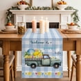 thumbnail image 1 of WELCOME TO SUMMER LIFE Table Runner, Retro Truck Nautical Shell Starfish Blue Plaid Cotton Linen Kitchen Table Decoration Washable Dining Tabletop Runners for Home Party Decor 13x72 Inches, 1 of 9