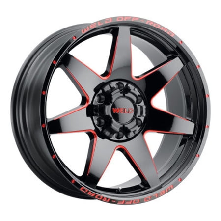 WELD OFF-ROAD Retaliate W110 20X10 5X127/5X139.7 -18 Blk Milled Red (Qty 1)