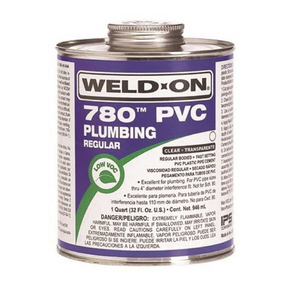 IPS Corporation 14002 Weld On 780 Regular-Bodied PVC Cement, Clear, Pint