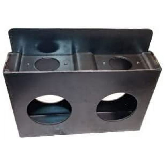 WELDANDFABSHOP Gate Lockbox Double Hole Weldable Steel 6 3/4" x 4 3/8" x 1 1/2" Unpainted