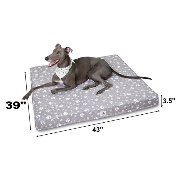 Welfibr Extra-Wide Orthopedic Dog Beds for Large Dogs with Egg Crate Foam, Removable Machine Washable Cover, Gray, 43" x 39"