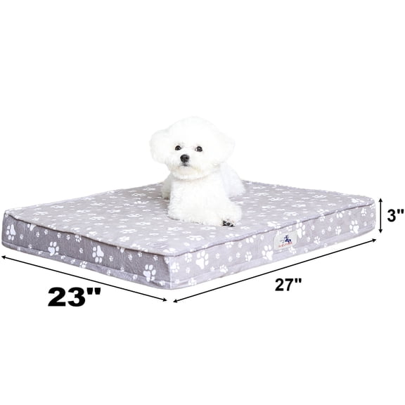 Welfibr Orthopedic Dog Beds for Small Dogs with Egg Crate Foam, Removable Washable Cover, 28" x 24"