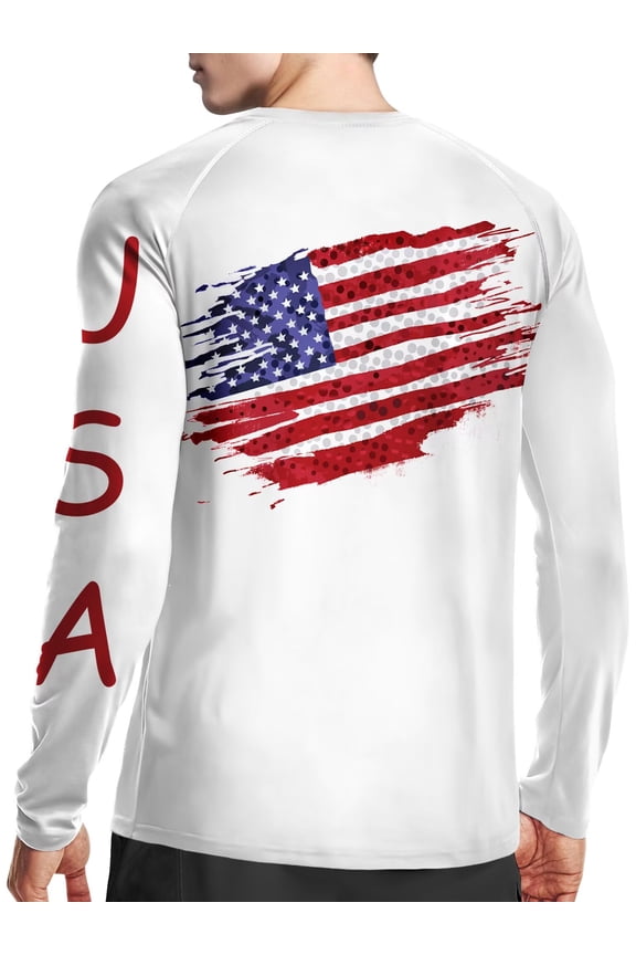 Men's UPF 50+ Sun Protection Shirt Long Sleeve SPF Fishing Outdoor UV Hiking Lightweight Shirts Guoqi-Long-S