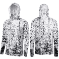thumbnail image 1 of WELIGU UPF 50+ Men's Sun Protection Hoodie with Face Mask & Gaiter, Breathable Long Sleeve Fishing Hiking Shirt Black & White Ink L, 1 of 7