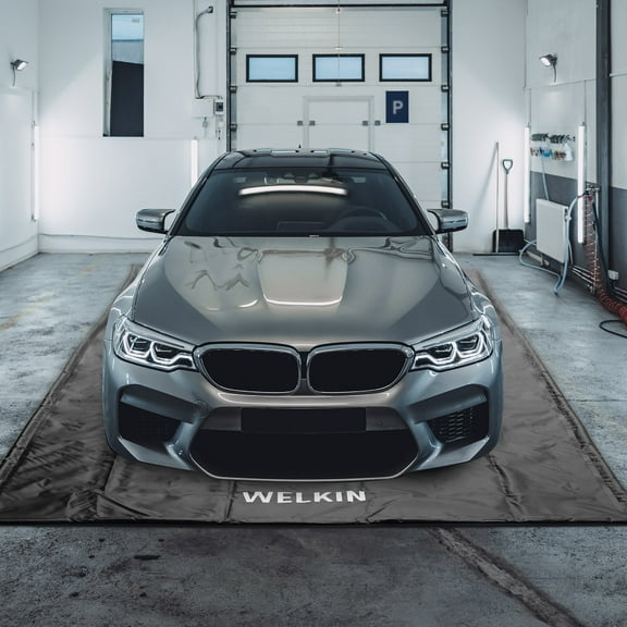 WELKIN Containment Mat,(7'9" x 18'),Non-Slip Garage Floor Mat - Heavy Duty Waterproof Protection from Snow, Rain and Mud for Cars