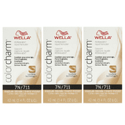 WELLA COLOR CHARM, HAIR COLOR Permanent Medium Blonde Liquid Hair HC-L711/7N 3 Pack