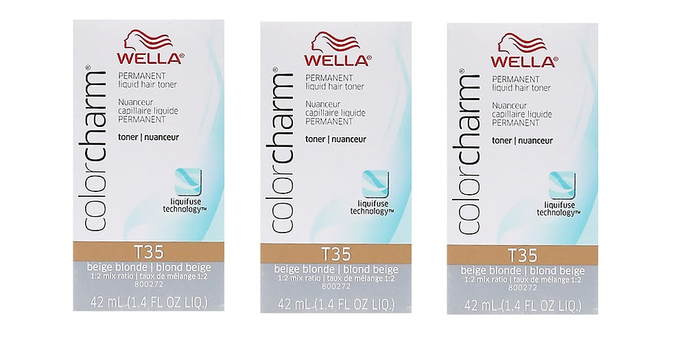 WELLA COLOR CHARM Permanent Beige Blonde Liquid Toner (3 Pack) 3 x HC-T35