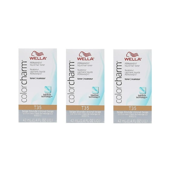 WELLA COLOR CHARM Permanent Beige Blonde Liquid Toner (3 Pack) 3 x HC-T35