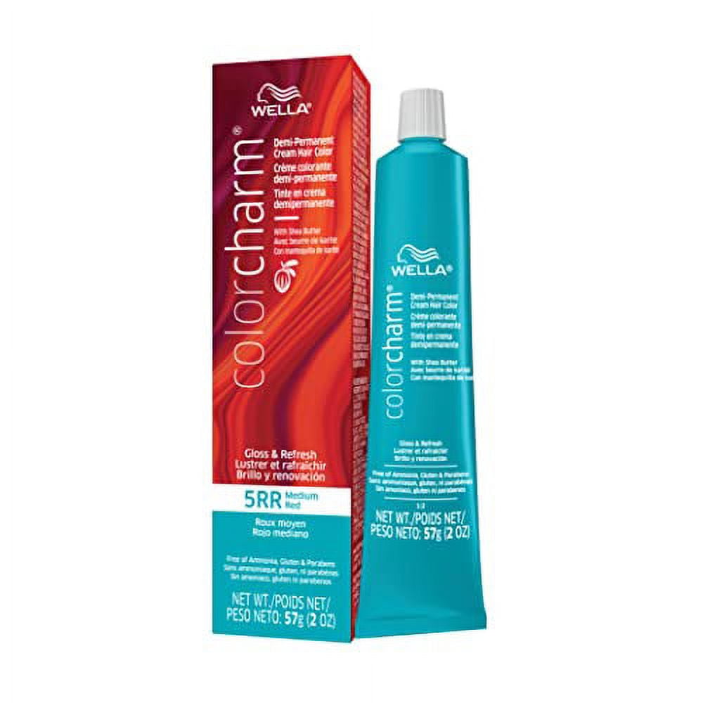 WELLA colorcharm Demi Permanent Hair Color, 5RR Medium Red 2 oz