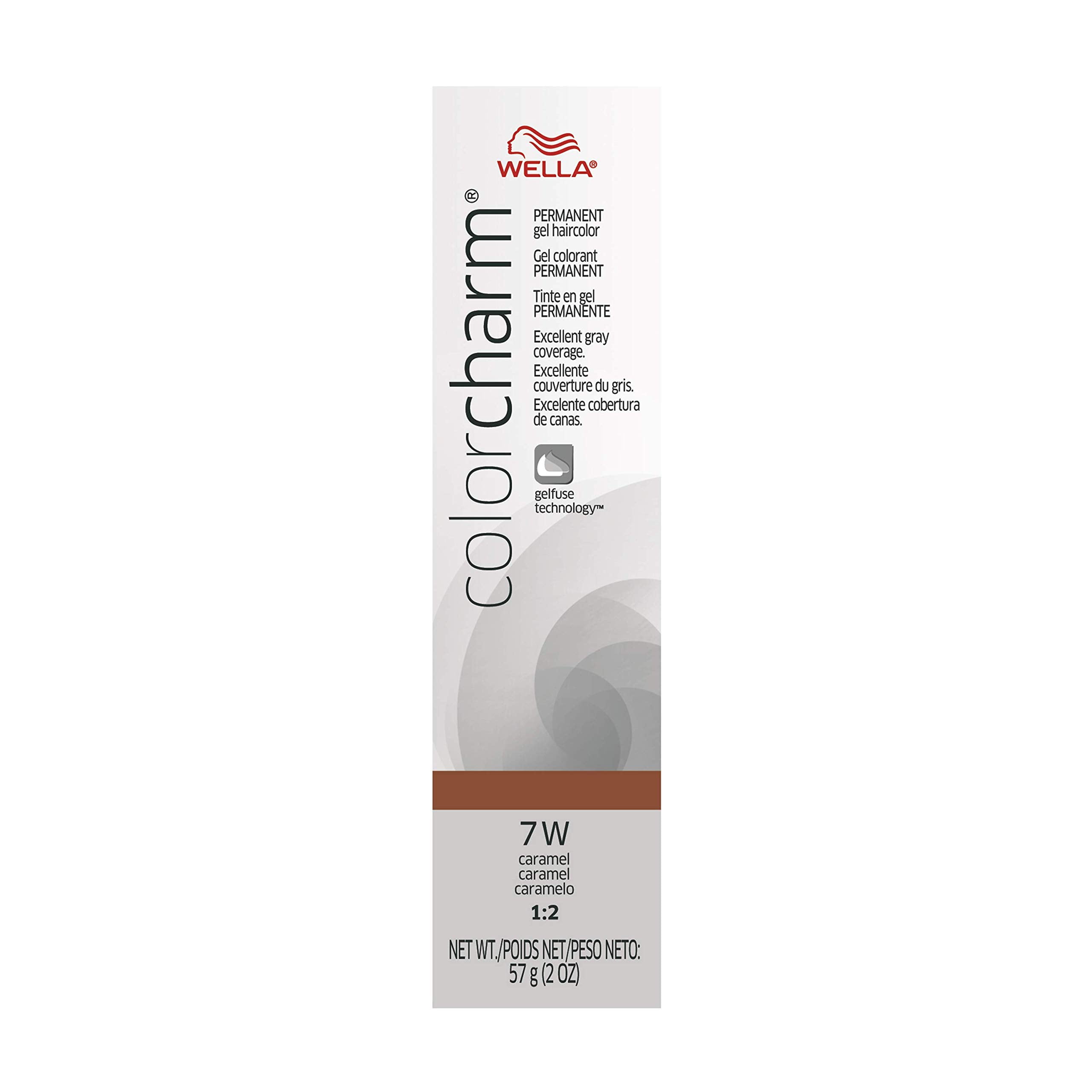 WELLA colorcharm Permanent Gel, Hair Color for Gray Coverage, 7W