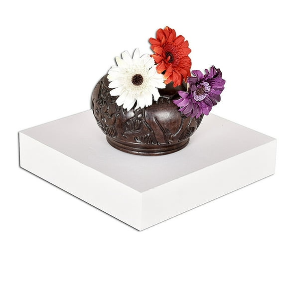 WELLAND 10" Wooden Mission Floating Shelf Wall Mounted Shelves, 9 1/4" x9 1/4"x2", White