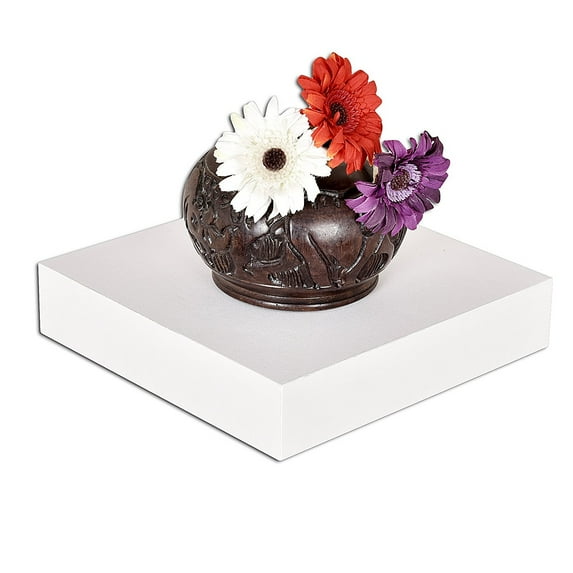 WELLAND 10" Wooden Mission Floating Shelf Wall Mounted Shelves, 9 1/4" x9 1/4"x2", White