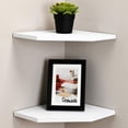 thumbnail image 1 of WELLAND 12-Inch Floating Corner Shelves ,Wall Mounted Storage Shelf, Set of 2, White Finish, 1 of 7