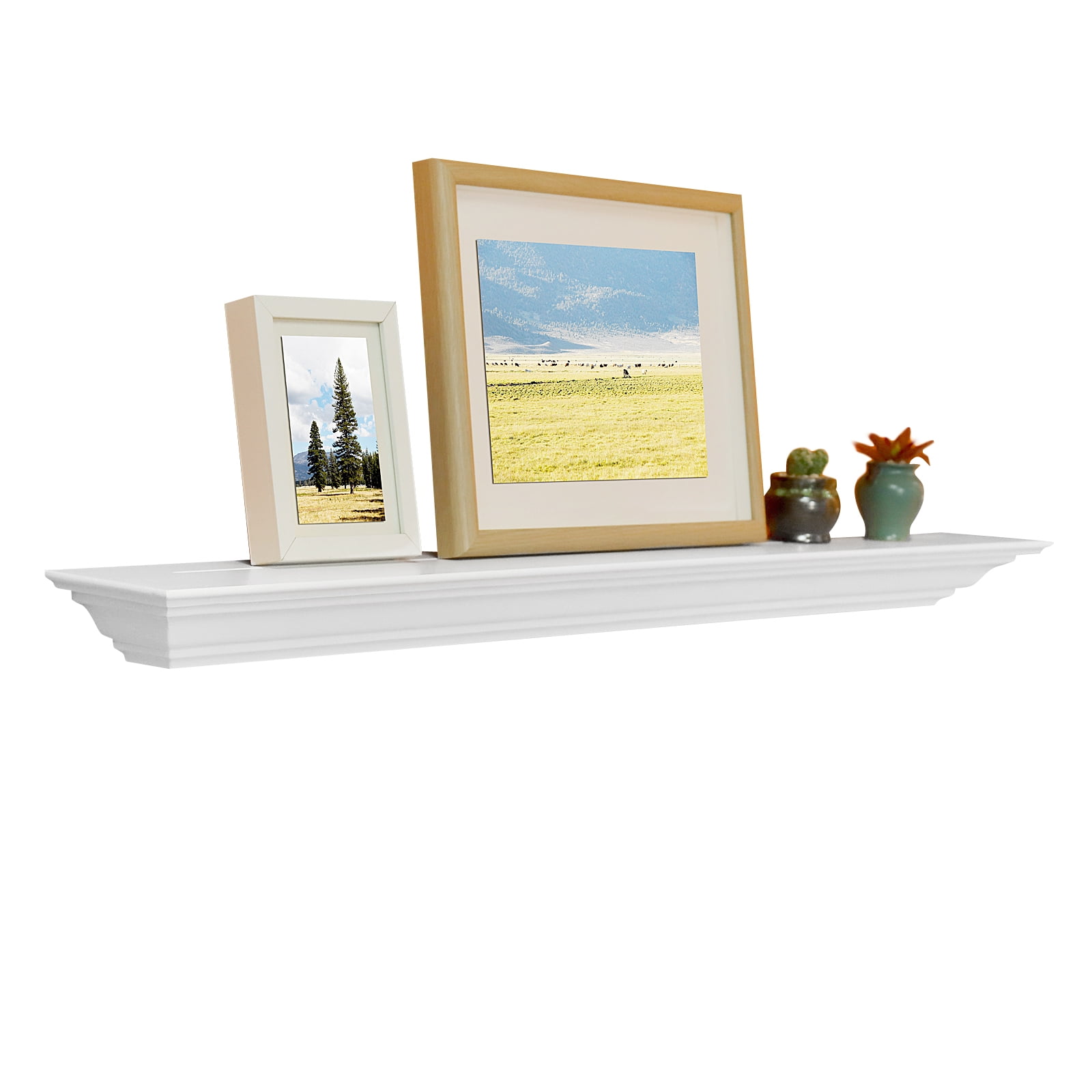 WELLAND 36" Corona Crown Molding Floating Wall Shelf, White