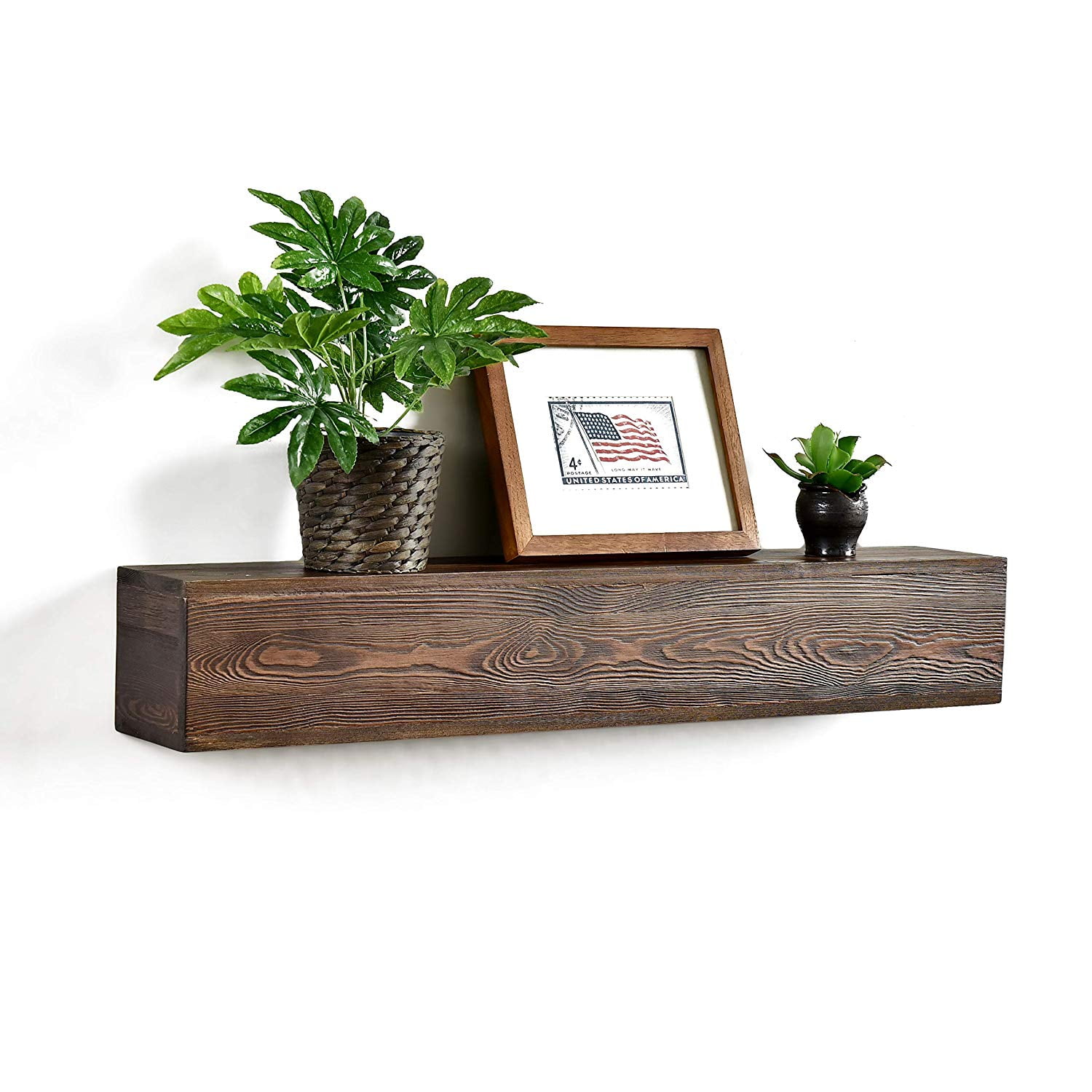 WELLAND 36" Dylan Pinewood Rustic Wood Floating Shelf Fireplace Mantel