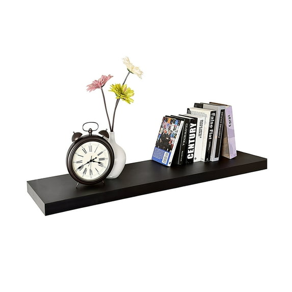 WELLAND 36 Inch Grande Floating Shelves Wall Shelf Mounted Display Shelf, 36"L x 11.81"D x 3"T, Black