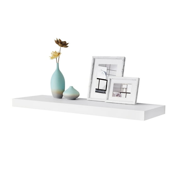 WELLAND 36 Inch Grande Floating Shelves Wall Shelf Mounted Display Shelf, 36"L x 11.81"D x 3"T, White