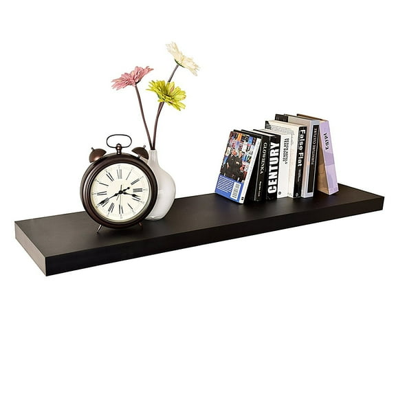 WELLAND 48 Inch Grande Floating Shelves Wall Shelf Mounted Display Shelf, 48"L x 11.81"D x 4"T, Black