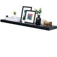 thumbnail image 1 of WELLAND 60 inch Mission Floating Shelves Wall Mounted Shelves Display Rack, 59 7/8"L x 9 1/4"D x 2"T, Black, 1 of 7