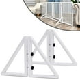 thumbnail image 1 of WELLAND Triangle Support Feet Set of 2 for 360 Degree Configurable Gate Collection, Solid Pine Wood, Easy to Install, 2 Pairs of Safety Fence Feet for Freestanding Pet Gates, White, 1 of 9