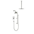 thumbnail image 1 of ANGELES HOME 10" Wall Mounted Square Shower Faucet Set with Thermostatic Mixing Valve, 3-function Diverter Shower System, Rainfall Shower Fixtures with Pressure Balance Valve, Brushed Nickel, 1 of 11