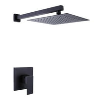 WELLFOR 10 inch inch Wall Mounted Shower System Ultra-thin Square Shower Head
