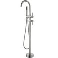 thumbnail image 1 of ANGELES HOME 2-Handle Freestanding Bathtub Faucet Floor Mount Bathroom Tub Faucets with Handheld Shower in Brushed Nickel, 1 of 6