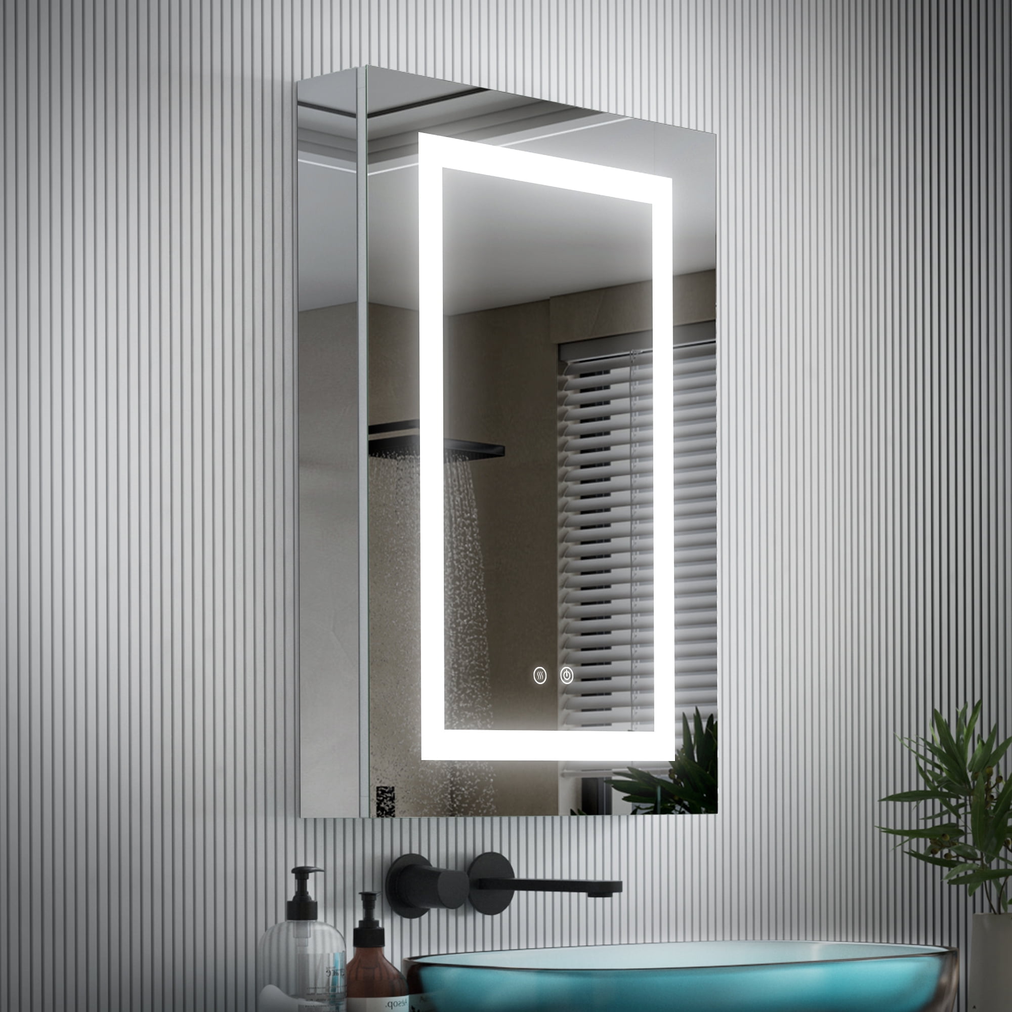 WELLFOR 20"x 30" LED Medicine Cabinet with Lights, Medicine Cabinet ...