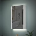 thumbnail image 1 of ANGELES HOME 20"x30" LED Mirrored Bathroom Cabinet, Mirror Medicine Cabinet with Lights, Defogger, Dimmable, Memory function, Outlets & USB, Surface Mounted Only, Left Opening Door, 1 of 12