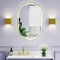 thumbnail image 1 of 24 x 36 Inch Oval Backlit LED Bathroom Mirror with Anti-Fog, 3 Colors Light, Dimmable, Wall Mounted Lighted Bathroom Vanity Mirror, Backlit + Front Lit Smart Makeup Mirror with Touch Switch, 1 of 10