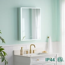 WELLFOR 24"x30" Medicine Cabinet with Lights, Bathroom Mirror Cabinet with 3X Magnification, Defogger, Dimmer, Outlets & USB, Medicine Cabinet Mirror with Memory Function, Left Side