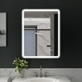 thumbnail image 1 of ANGELES HOME 28 x 36 inch LED Bathroom Mirror, LED Lighted Mirror for Bathroom, Wall Bathroom Vanity Mirror with Lights, Framed Round Corner Mirror with Dimmer, Anti-Fog, Vertical/Horizontal, White, 1 of 11