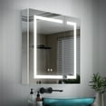 thumbnail image 1 of WELLFOR 30"x30" LED Medicine Cabinet with Lights, Medicine Cabinet with Mirror, Surface or Recessed Mounted, Anti-Fog, Dimmable, Memory Function, Outlets & USB, Double Opening Doors, 1 of 13
