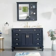 thumbnail image 1 of ANGELES HOME 48" Bathroom Vanity with 34" Wall-Mounted Mirror Cabinet, Wooden Bathroom Vanity with Sink Set, Bathroom Furniture for Home Decor and Storage Organization, Navy Blue, 1 of 7