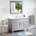 thumbnail image 1 of 48" Bathroom Vanity with Certified Sink and 38" HD Mirror Combo, Large Wood Vanity Set with Doors & Drawers, Freestanding Bath Vanity Cabinet in Modern Titanium Grey with Quartz Countertop, 1 of 7