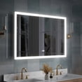 thumbnail image 1 of ANGELES HOME 48" x 32" LED Lighted Bathroom Medicine Cabinet with Mirror, 3X Magnification Makeup Mirror, Vanity Mirror Cabinet w/ Defogger, Dimmable, Memory Function, Outlets & USB, 1 of 15