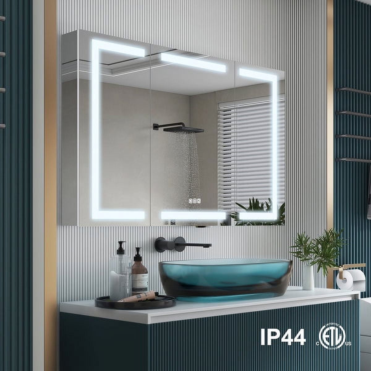 WELLFOR 48"x30"LED Medicine Cabinet with Lights, Medicine Cabinet with ...