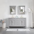 thumbnail image 1 of ANGELES HOME 60" Bathroom Vanity with 24" Wall-Mounted Mirror Cabinets, Wooden Bathroom Vanity with 2 Sinks Set, Bathroom Furniture for Home Decor and Storage Organization, Titanium Grey, 1 of 7