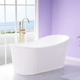 thumbnail image 1 of ANGELES HOME 66"Acrylic Freestanding Bathtub, Soaking White Bathtub with White Drain and Integrated Slotted Overflow Included, Glossy White, 1 of 11