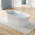 thumbnail image 1 of ANGELES HOME 67" Acrylic Freestanding Bathtub, Soaking White Bathtub with White Drain and Integrated Slotted Overflow Included, 78 Gallons, Glossy White, 1 of 15