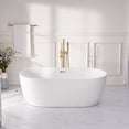 thumbnail image 1 of ANGELES HOME 67" x 31-1/2" Acrylic Freestanding Bathtub Contemporary Soaking White Tub with Chrome Overflow and Drain, 1 of 11
