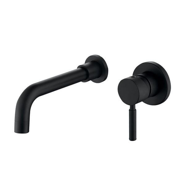 ANGELES HOME Bathroom Faucet with Single Handle, Wall Mount Bathtub Basin Sink Faucet, Touch On Solid Brass Widespread Faucet (Rough-in Valve Included), Matte Black