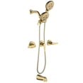 thumbnail image 1 of ANGELES HOME Bathtub Shower Faucet Set with Tub Spout, 2-in-1 Dual Shower Head System with Handheld Spray Combo, 5-Mode, Valve Trim Kit, Brushed Gold, 1 of 11