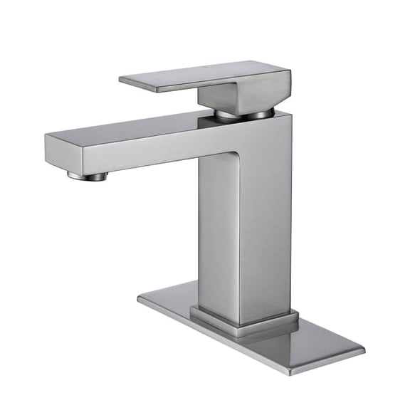 ANGELES HOME Deck Mounted Bathroom Faucet with Single Handle, Bathtub Basin Vanity Sink Faucet, Solid Brass Bathroom Faucet, Drain Assembly, Rough-in Valve Included, Modern