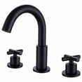 thumbnail image 1 of ANGELES HOME Deck Mounted Bathroom Sink Faucet with 2 Handles, Bathtub Basin Vanity Sink Faucet, Solid Brass Bathroom Faucet, Easy to Install, Rough-in Valve Included, Matte Black, 1 of 7
