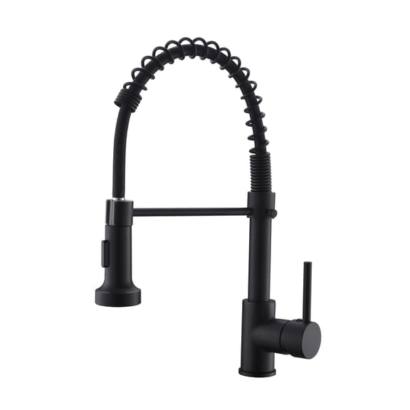 ANGELES HOME Kitchen Faucet with Pull Down Sprayer, 360° Rotation Single Handle Spring Sink Faucets Dual Function for Farmhouse Camper Laundry Utility Rv Wet Bar