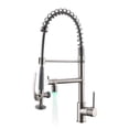thumbnail image 1 of ANGELES HOME LED Light Kitchen Faucet with Sprayer, Single Handle Pull Down Sprayer Kitchen Sink Faucet with Two Spout, Brushed Nickel, 1 of 8